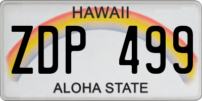 HI license plate ZDP499