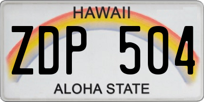 HI license plate ZDP504
