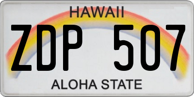 HI license plate ZDP507