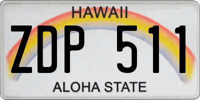 HI license plate ZDP511