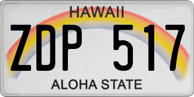 HI license plate ZDP517
