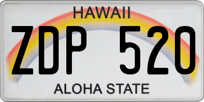 HI license plate ZDP520