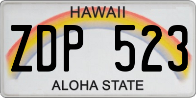 HI license plate ZDP523