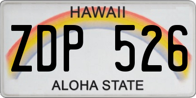 HI license plate ZDP526