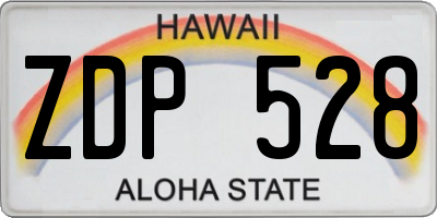 HI license plate ZDP528
