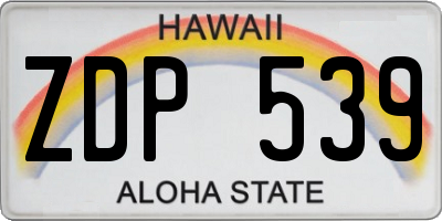 HI license plate ZDP539