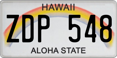 HI license plate ZDP548