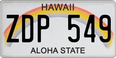 HI license plate ZDP549