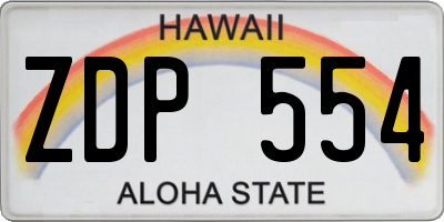 HI license plate ZDP554