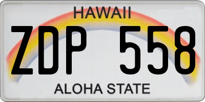 HI license plate ZDP558