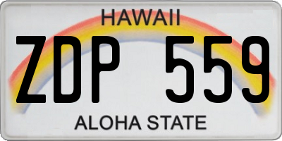 HI license plate ZDP559