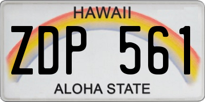 HI license plate ZDP561