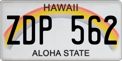 HI license plate ZDP562