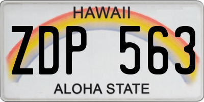 HI license plate ZDP563