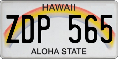 HI license plate ZDP565