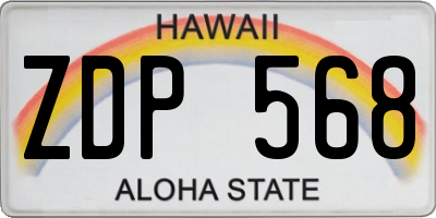 HI license plate ZDP568
