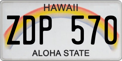 HI license plate ZDP570