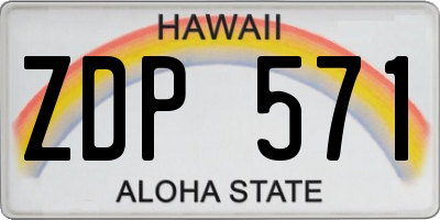 HI license plate ZDP571
