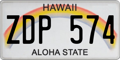 HI license plate ZDP574