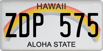HI license plate ZDP575