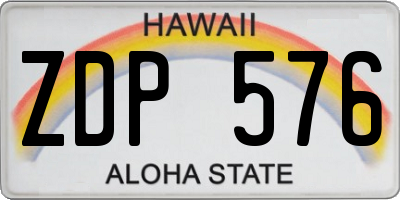 HI license plate ZDP576