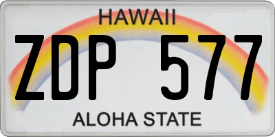 HI license plate ZDP577