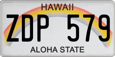 HI license plate ZDP579