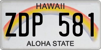 HI license plate ZDP581
