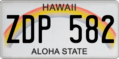 HI license plate ZDP582