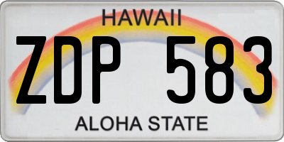 HI license plate ZDP583