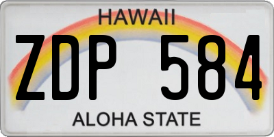 HI license plate ZDP584