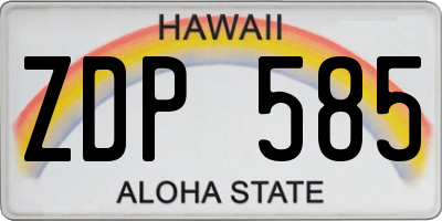 HI license plate ZDP585