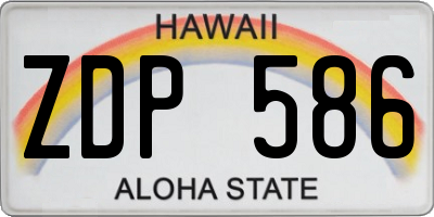 HI license plate ZDP586