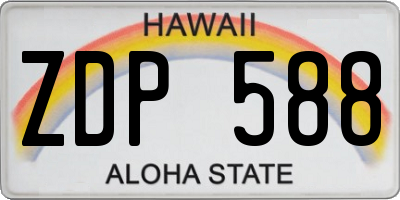HI license plate ZDP588