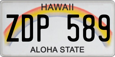 HI license plate ZDP589