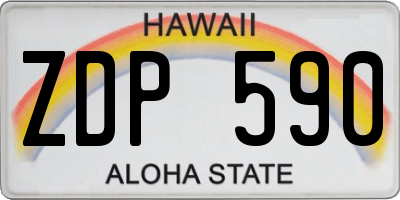 HI license plate ZDP590