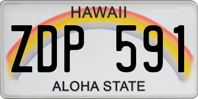 HI license plate ZDP591