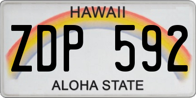 HI license plate ZDP592