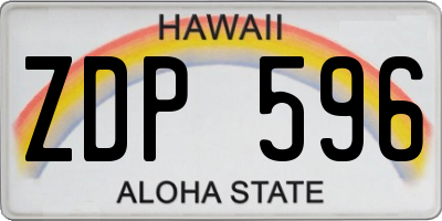 HI license plate ZDP596