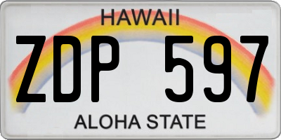 HI license plate ZDP597