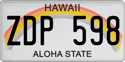 HI license plate ZDP598