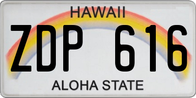HI license plate ZDP616