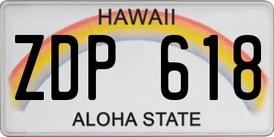 HI license plate ZDP618