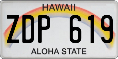 HI license plate ZDP619