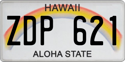 HI license plate ZDP621