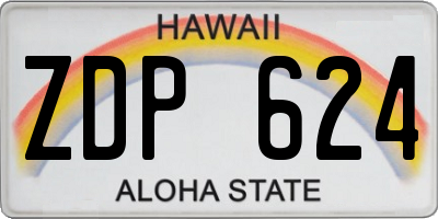 HI license plate ZDP624