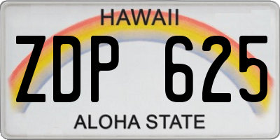 HI license plate ZDP625