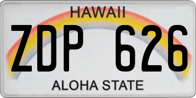 HI license plate ZDP626