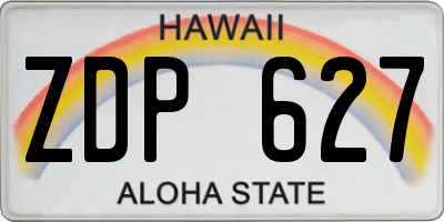 HI license plate ZDP627