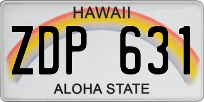 HI license plate ZDP631